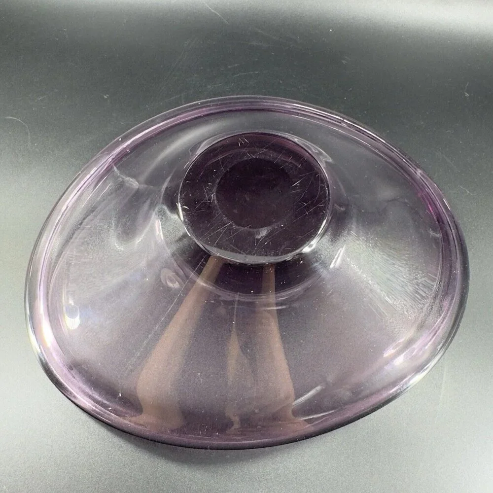 Lotta Peterson for IKEA Transparent Purple Mouth Blown Freeform Glass‎ Bowl Dish